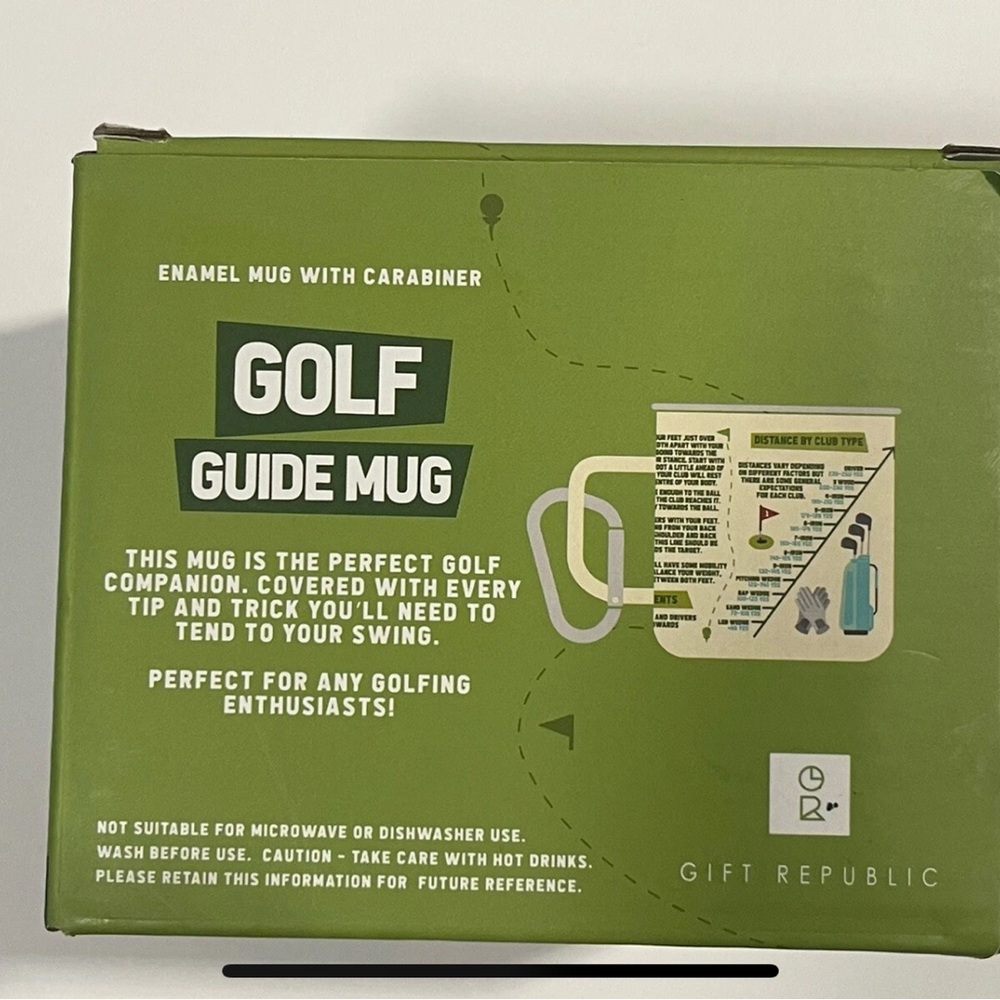 Gift Republic - Golf guide enamel mug with carabiner NIB - Picture 3 of 5